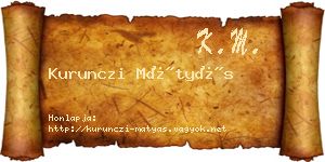 Kurunczi Mátyás névjegykártya